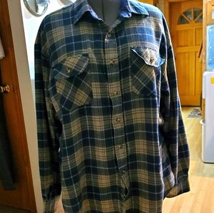 Men's long-sleeved Plaid Flannel shirt XL